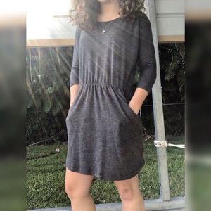 gray long sleeve dress